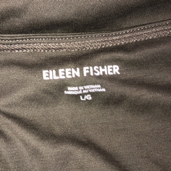 Eileen Fisher olive green top size large high low - Picture 4 of 6